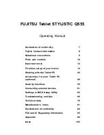 Preview for 3 page of Fujitsu stylistic q555 Operating Manual