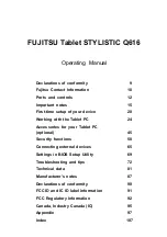 Preview for 3 page of Fujitsu stylistic q616 Operating Manual