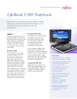 Fujitsu U810 - LifeBook Mini-Notebook - 800 MHz Specifications preview