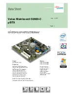 Fujitsu Value Mainboard D2660-C BTX Datasheet предпросмотр