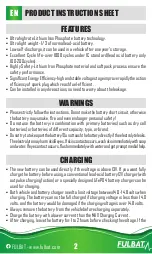 Preview for 2 page of Fulbat LiFeP04 Product Instruction Sheet