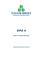 FULGOR DPA 4 User And Installation Manual preview