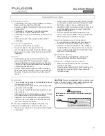 Preview for 9 page of FULGOR F1SM24S1 Use & Care Manual