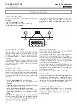 Preview for 10 page of FULGOR F4SP30 1 Series Use & Care Manual