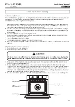 Preview for 23 page of FULGOR F4SP30 1 Series Use & Care Manual