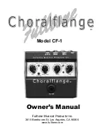 Fulltone Musical Products Choralflange CF-1 Owner'S Manual preview