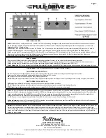 Preview for 2 page of Fulltone FULL-DRIVE 2 V2 Quick Start Manual