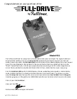 Предварительный просмотр 1 страницы Fulltone Full-Drive1 Manual