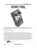Fulltone Secret Freq Product Manual preview