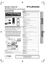 FUNAI CDV225FX4 Owner'S Manual preview