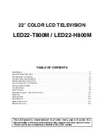 Предварительный просмотр 2 страницы FUNAI LED22-H800M Service Manual