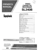 FUNAI Symphonic SL240B Owner'S Manual preview