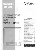 FUNAI TVCR19FIII Owner'S Manual preview