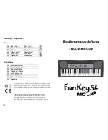 Preview for 1 page of Funkey 54 MC User Manual