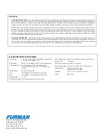 Preview for 4 page of Furman AR-2330D Owner'S Manual