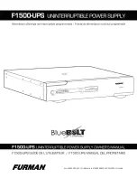 Furman BlueBolt F1500-UPS Owner'S Manual preview