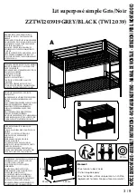 Preview for 3 page of FURNISH 1 ZZTWI203919BLACK Assemble Instruction