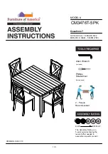 Furniture of America Anya CM3476T-5PK Assembly Instructions Manual preview