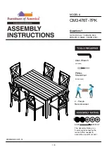 Furniture of America Anya CM3476T-7PK Assembly Instructions Manual preview