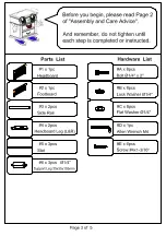 Preview for 3 page of Furniture of America Avantgarde CM7448CK Assembly Instructions Manual