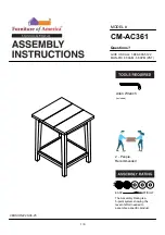 Preview for 1 page of Furniture of America Banjar CM-AC361 Assembly Instructions Manual