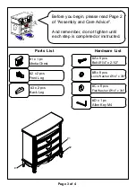 Preview for 3 page of Furniture of America Bethesda CM7426TV Assembly Instructions