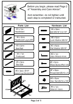 Предварительный просмотр 3 страницы Furniture of America Bianca CM7734CK Assembly Instructions Manual