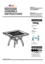 Preview for 1 page of Furniture of America Brent CM3984PT Assembly Instructions Manual