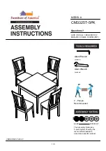 Preview for 1 page of Furniture of America Bridgette CM3325T-5PK Assembly Instructions Manual