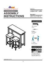 Furniture of America Caerleon CM3474PT-3PK Assembly Instructions Manual preview