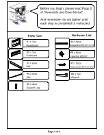 Preview for 3 page of Furniture of America California CM7558CK Assembly Instructions Manual