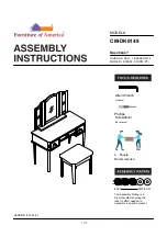 Preview for 1 page of Furniture of America Clarisse CM-DK6148 Assembly Instructions Manual