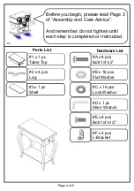 Preview for 4 page of Furniture of America CM-AC105 Assembly Instructions Manual