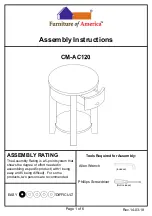 Preview for 1 page of Furniture of America CM-AC120 Assembly Instructions Manual