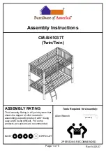 Preview for 1 page of Furniture of America CM-BK1037T Assembly Instructions Manual