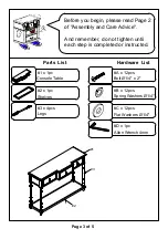 Preview for 3 page of Furniture of America CM-DK5209 Assembly Instructions