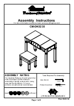 Preview for 1 page of Furniture of America CM-DK5235 Assembly Instructions Manual