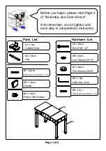 Preview for 3 page of Furniture of America CM-DK5235 Assembly Instructions Manual