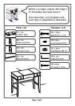 Preview for 3 page of Furniture of America CM-DK5236 Assembly Instructions Manual