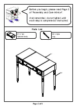 Preview for 3 page of Furniture of America CM-DK5237 Assembly Instructions