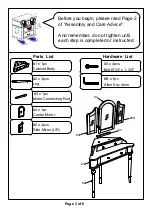 Preview for 3 page of Furniture of America CM-DK5849 Assembly Instructions Manual