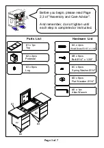 Preview for 3 page of Furniture of America CM-DK6103 T Assembly Instructions Manual