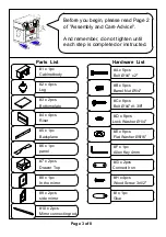 Preview for 3 page of Furniture of America CM-DK6162 Assembly Instructions Manual