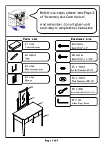 Preview for 3 page of Furniture of America CM-DK6360 Assembly Instructions Manual