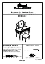 Preview for 1 page of Furniture of America CM-DK6361 Assembly Instructions Manual