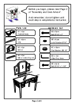 Preview for 3 page of Furniture of America CM-DK6361 Assembly Instructions Manual