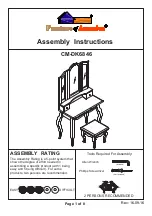 Preview for 1 page of Furniture of America CM-DK6846 Assembly Instructions Manual