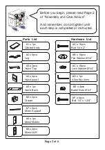 Preview for 3 page of Furniture of America CM-DK6846 Assembly Instructions Manual