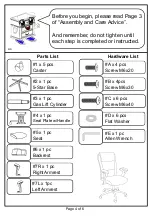 Preview for 4 page of Furniture of America CM-FC609 Assembly Instructions Manual