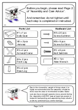 Preview for 3 page of Furniture of America CM2706 Assembly Instructions Manual